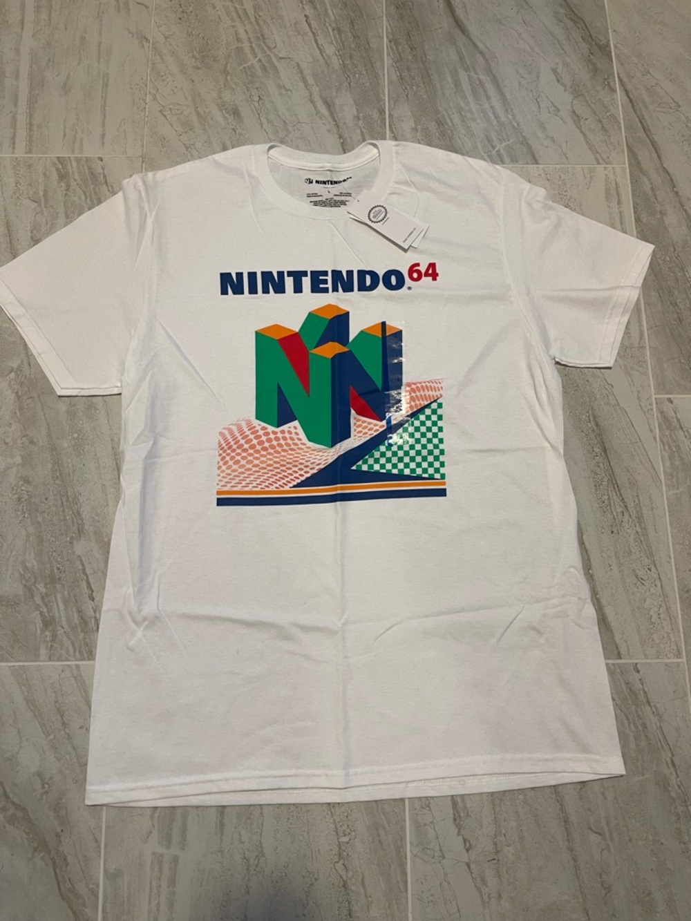 Nintendo White T-Shirt with Colorful N64 Logo